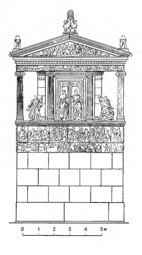 Ксанф. Памятник нереид, конец V или начало IV в. до н. э. фасад (реконструкция)
