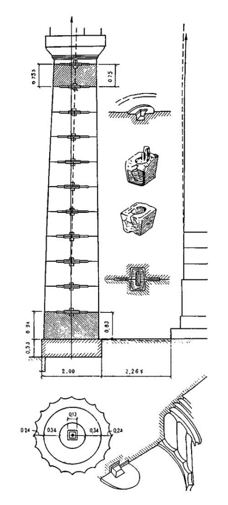 Схема конструкции угловой наклонной колонны