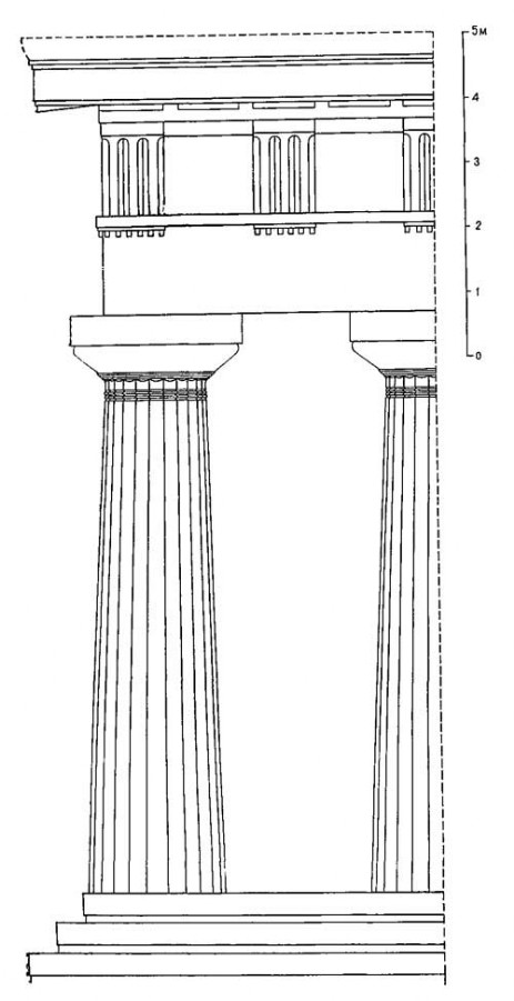 Посейдония. II храм Геры. Фрагмент ордера