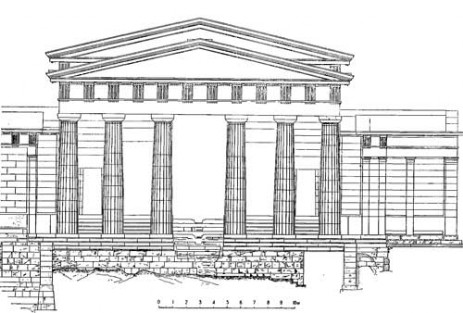 Афины. Пропилеи Акрополя. Западный фасад (реконструкция по Бону)