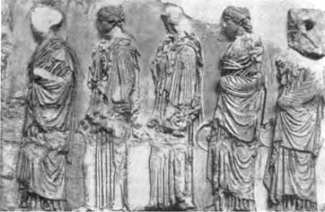 Афины. Парфенон. Фрагмент панафинейского фриза с восточной стороны целлы