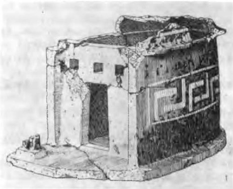 Терракотовые модели храмов, 2-я половина VIII в. до н. э. (реконструкция): 1 — из Перахоры (общий вид)