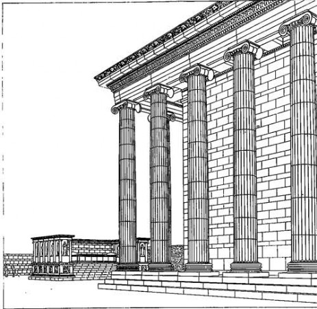 Приена. Святилище Афины Полиады, около 335 г. до н. э., арх. Пифей. Реконструкция общего вида 