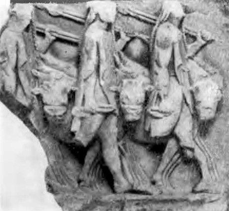 Дельфы. Святилище Аполлона. Древний фолос, около 580 г. до н. э. Метопа