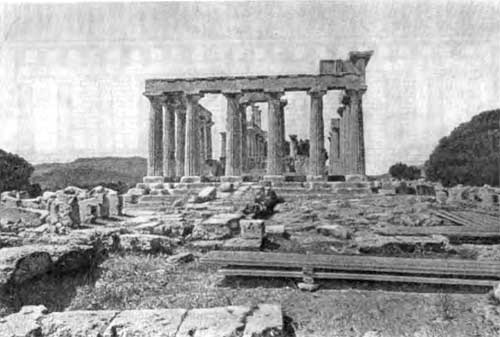 Остров Эгина. Святилище Афины Афайи. Храм, около 490 г. до н. э. Общий вид