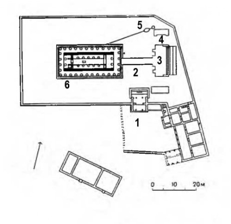 Остров Эгина. Святилище Афины Афайи. Храм, около 490 г. до н. э. генеральный план 