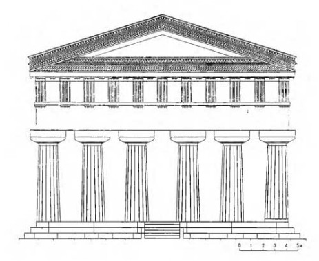 Сиракузы. Храм Аполлона, 1-я четверть VI в. до н. э. Фасад