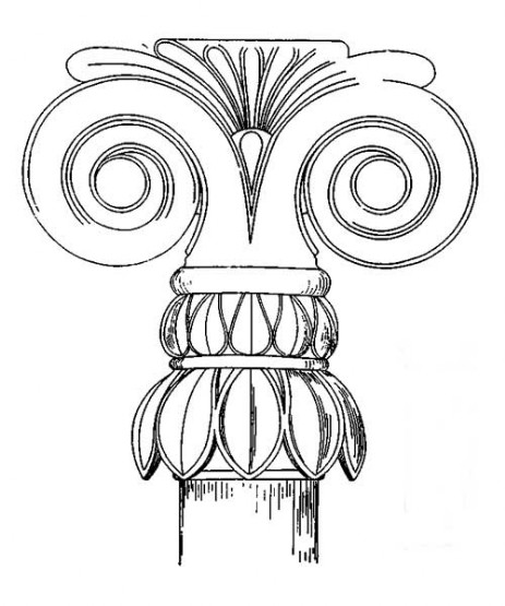 Эолия. Храм в Неандрии (VII—VI вв. до н. э.), капитель