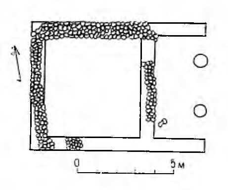 Кепы. Святилище Афродиты (храм в антах), II в. до н. э. план