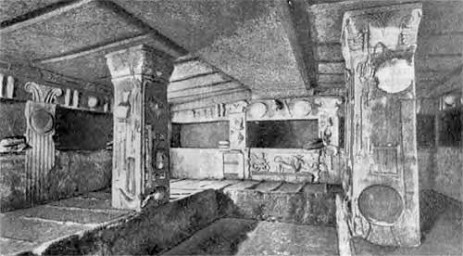 Черветери. Гробница Рельефов, III в. до н. э. интерьер