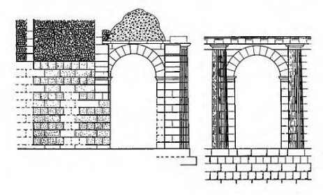 Римский форум. Табуларий. 78 г. до н. э. разрез, фрагмент фасада
