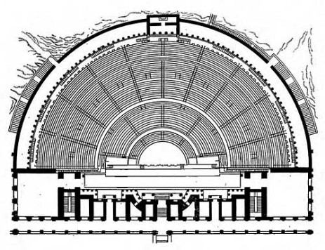 Театры, включающие храмик. план театра во Вьенне (Галлия)