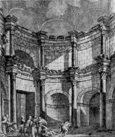 Мавзолей Диоклетиана. Интерьер по гравюре Р. Адама, XVIII в.