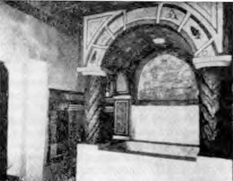 Дура-Европос. Дом-церковь, после 231 г. н. э. Арочная сень в баптистерии дома-церкви